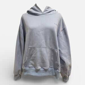 Light Blue Parke Women's Hoodie with Embroidered Logo Size: L/XL